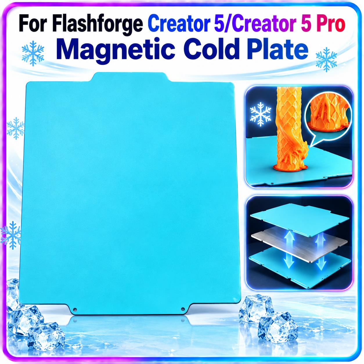 3D Printer Bed - Pelat Pendingin untuk Flashforge Creator5, Creator