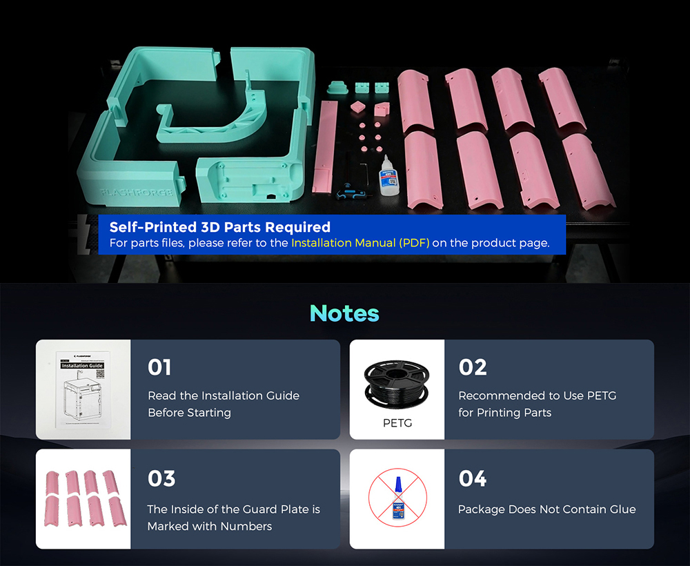 Kit Panel Penutup FLASHFORGE u - Enclosure 3D Printer ulasan dan harga